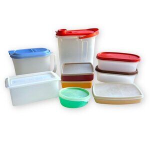 Vintage Tupperware Lot – 9 Containers, 9 Lids